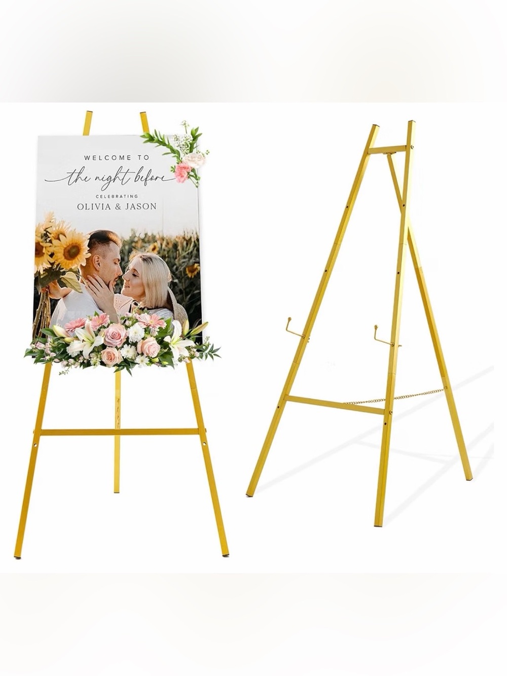 Milostelom 43.5-Inch Gold Metal Display Easel Stand